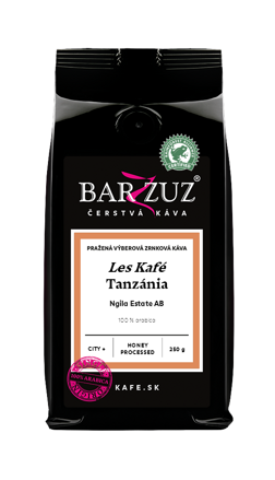 Tanzánia, pražená zrnková káva - Les Kafé, Ngila Estate AB, RFA, honey processed, city +, 250 g